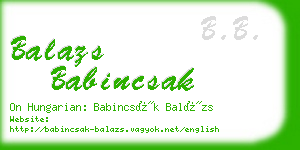 balazs babincsak business card